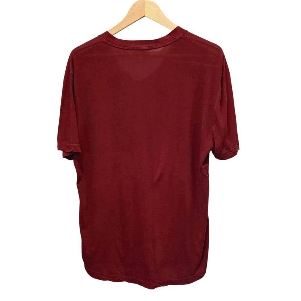 James Perse T-Shirt Cotton V-Neck Slim Fit Red Slub Luxury Mens Size 2 M USA - Picture 10 of 13